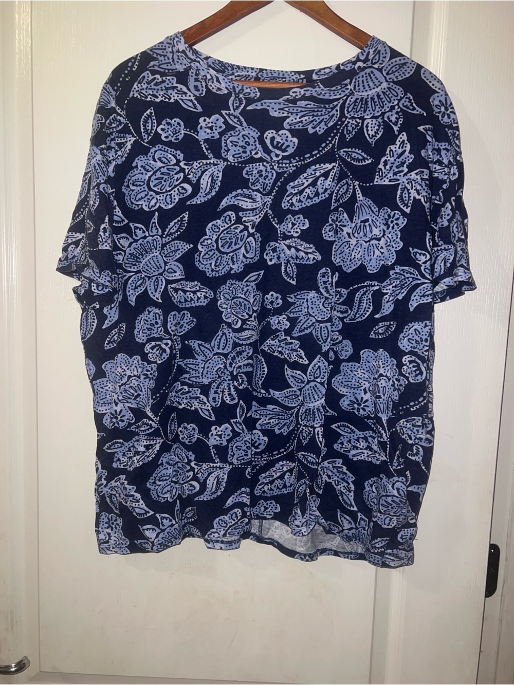 We The Free Navy Blue Floral Short-Sleeve Tee